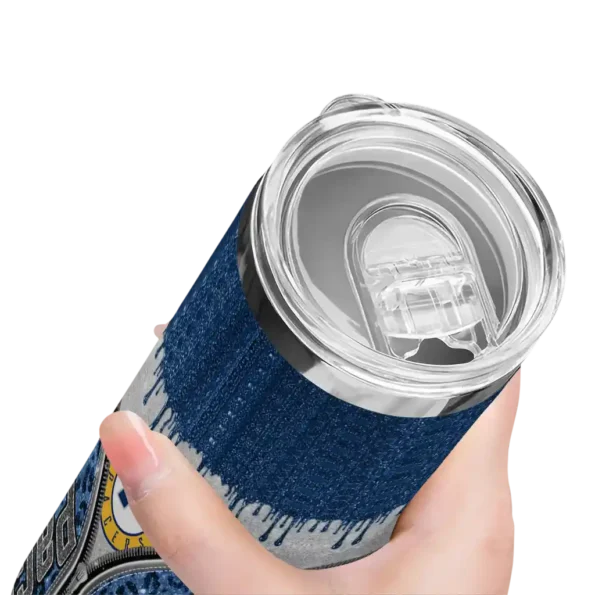 custom indiana pacers sparkle drip blue skinny tumbler high quality.webp