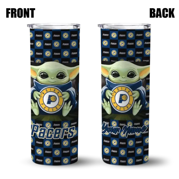 custom indiana pacers yoda cozy blue black skinny tumbler fashion forward.webp