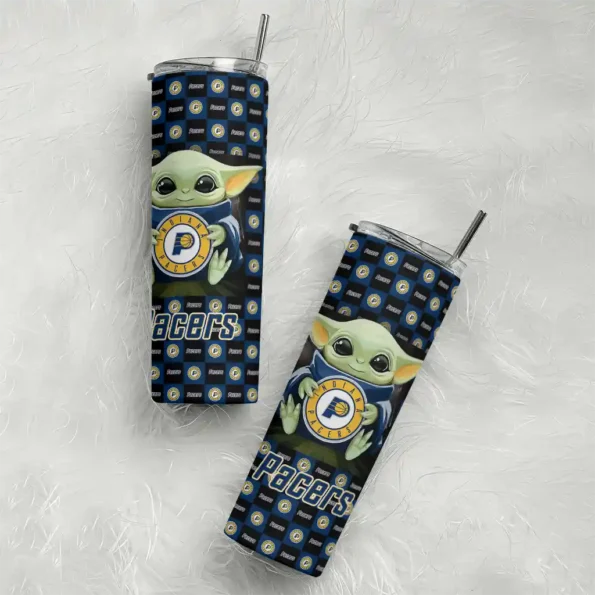 custom indiana pacers yoda cozy blue black skinny tumbler top rated.webp