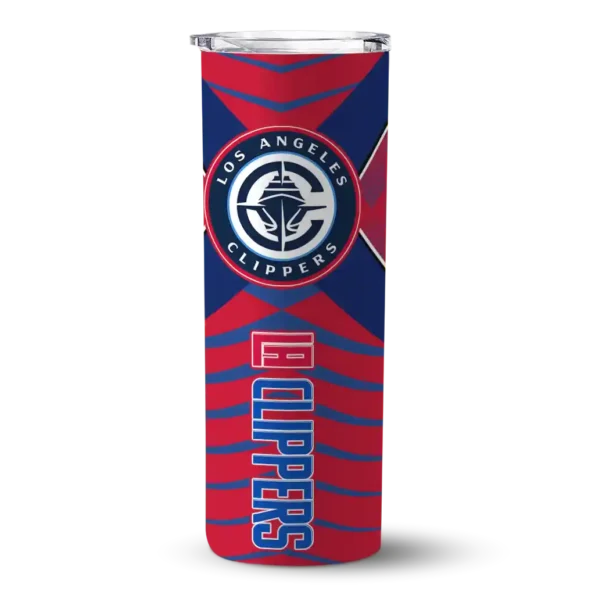 custom los angeles clippers camo texture red skinny tumbler best selling 1.webp