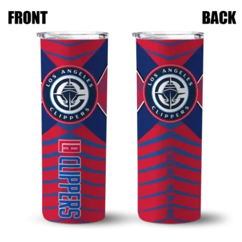 custom los angeles clippers camo texture red skinny tumbler fashion forward.webp