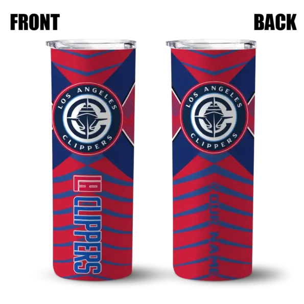 custom los angeles clippers camo texture red skinny tumbler fashion forward.webp