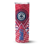 custom los angeles clippers monogram burst red white skinny tumbler best selling 1.webp