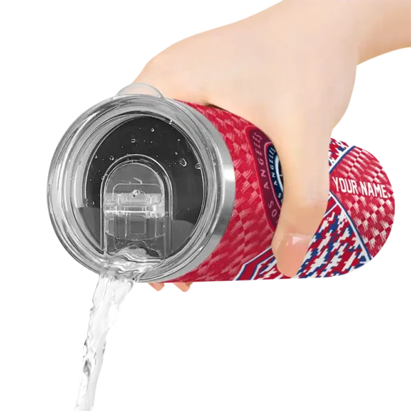 custom los angeles clippers monogram burst red white skinny tumbler latest model.webp