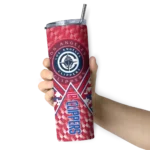 custom los angeles clippers monogram burst red white skinny tumbler best selling 1.webp