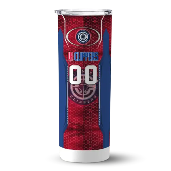 custom los angeles clippers stacked diamond red skinny tumbler best selling 1.webp