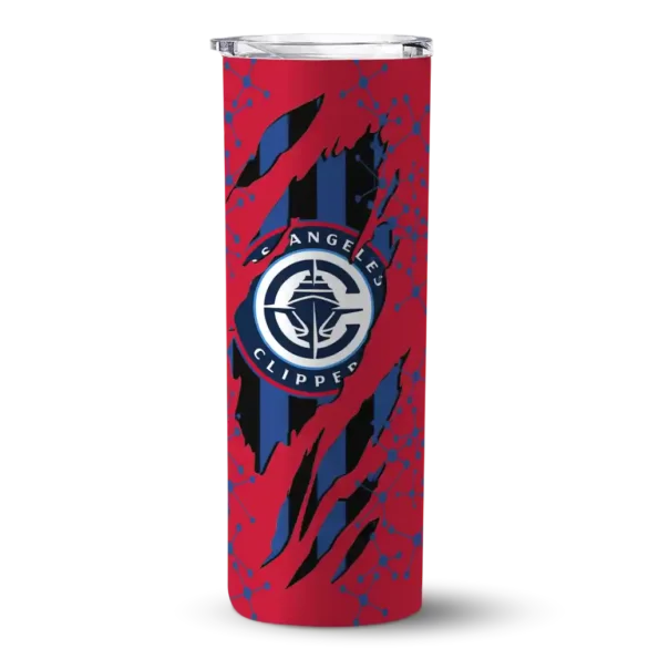 custom los angeles clippers star pop red black skinny tumbler best selling 1.webp