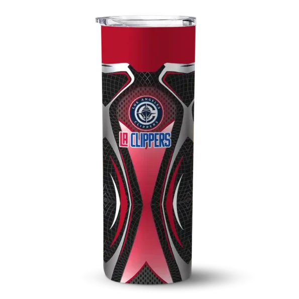 custom los angeles clippers superman emblem red black skinny tumbler best selling 1.webp