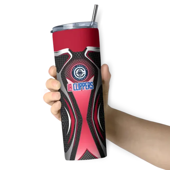 custom los angeles clippers superman emblem red black skinny tumbler premium grade.webp