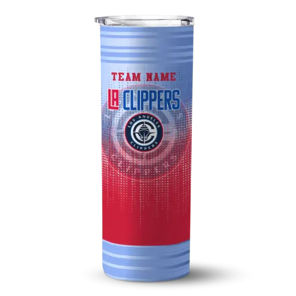 custom los angeles clippers swirl texture red skinny tumbler best selling 1.webp