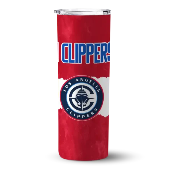 custom los angeles clippers torn band red white skinny tumbler best selling 1.webp