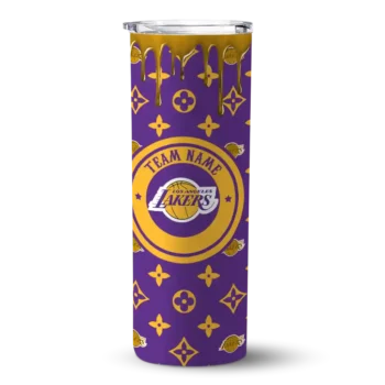 custom los angeles lakers camo streak purple skinny tumbler best selling 1.webp