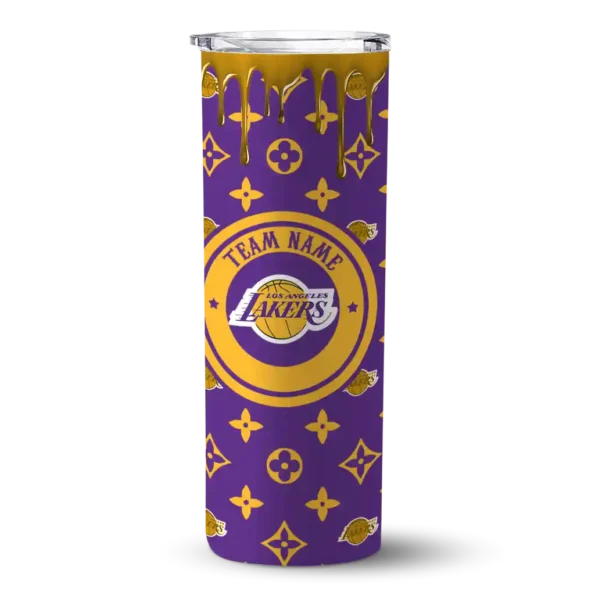 custom los angeles lakers camo streak purple skinny tumbler best selling 1.webp