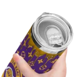 custom los angeles lakers camo streak purple skinny tumbler best selling 1.webp