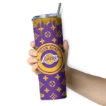 custom los angeles lakers camo streak purple skinny tumbler best selling 1.webp