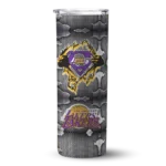 custom los angeles lakers chevron v purple gray skinny tumbler best selling 1.webp