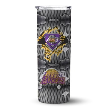 custom los angeles lakers chevron v purple gray skinny tumbler best selling 1.webp