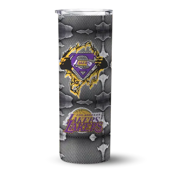 custom los angeles lakers chevron v purple gray skinny tumbler best selling 1.webp