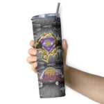 custom los angeles lakers chevron v purple gray skinny tumbler best selling 1.webp