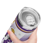 custom los angeles lakers snoopy dog purple white skinny tumbler best selling 1.webp