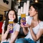 custom los angeles lakers sparkle lips purple skinny tumbler best selling 1.webp
