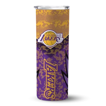 custom los angeles lakers spiral burst print purple skinny tumbler best selling 1.webp