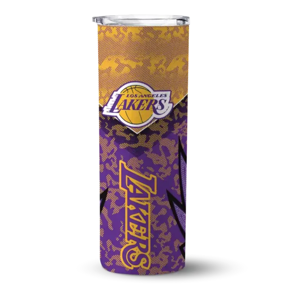 custom los angeles lakers spiral burst print purple skinny tumbler best selling 1.webp
