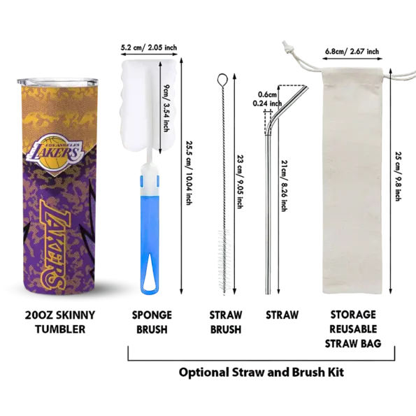 custom los angeles lakers spiral burst print purple skinny tumbler new arrival.webp