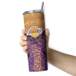 custom los angeles lakers spiral burst print purple skinny tumbler best selling 1.webp