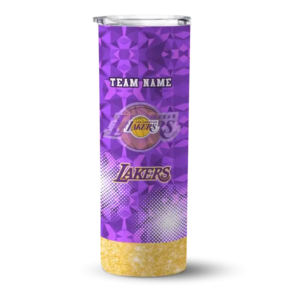 custom los angeles lakers starburst tiles purple skinny tumbler best selling 1.webp