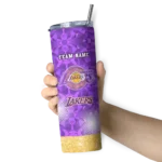 custom los angeles lakers starburst tiles purple skinny tumbler best selling 1.webp