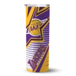 custom los angeles lakers web stripes purple white skinny tumbler best selling 1.webp
