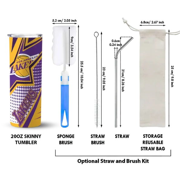custom los angeles lakers web stripes purple white skinny tumbler new arrival.webp