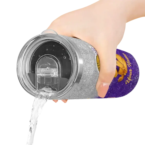 custom los angeles lakers winnie the pooh purple gray skinny tumbler latest model.webp