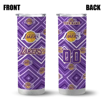 custom los angeles lakers zipper leopard purple skinny tumbler fashion forward 1.webp