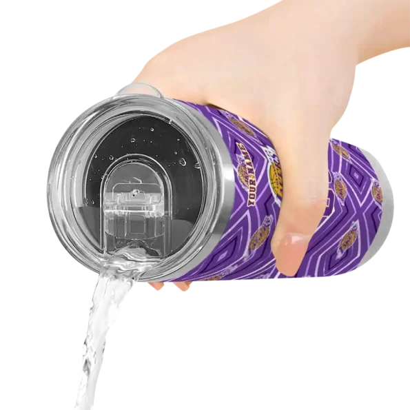 custom los angeles lakers zipper leopard purple skinny tumbler latest model.webp