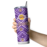 custom los angeles lakers zipper leopard purple skinny tumbler best selling 1.webp