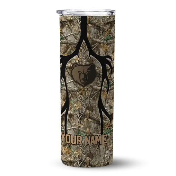 custom memphis grizzlies antler flow camo skinny tumbler best selling 1.webp