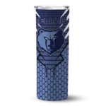 custom memphis grizzlies chevron stripes blue skinny tumbler best selling 1.webp