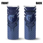 custom memphis grizzlies chevron stripes blue skinny tumbler best selling 1.webp
