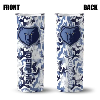 custom memphis grizzlies claw marks blue white skinny tumbler fashion forward.webp