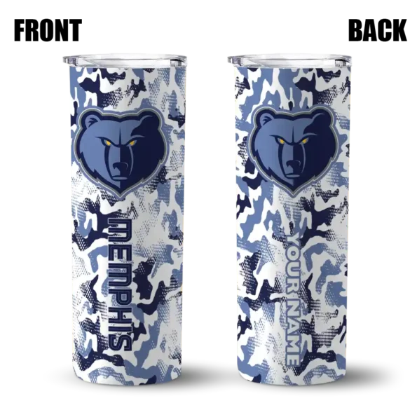 custom memphis grizzlies claw marks blue white skinny tumbler fashion forward.webp