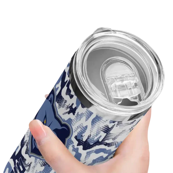 custom memphis grizzlies claw marks blue white skinny tumbler high quality.webp