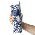 custom memphis grizzlies claw marks blue white skinny tumbler best selling 1.webp