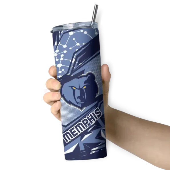 custom memphis grizzlies helmet clash blue skinny tumbler premium grade.webp