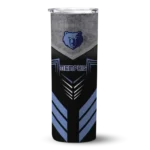 custom memphis grizzlies hexagon honeycomb blue black skinny tumbler best selling 1.webp