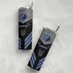 custom memphis grizzlies hexagon honeycomb blue black skinny tumbler best selling 1.webp