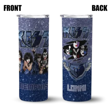 custom memphis grizzlies kiss band navy skinny tumbler fashion forward.webp