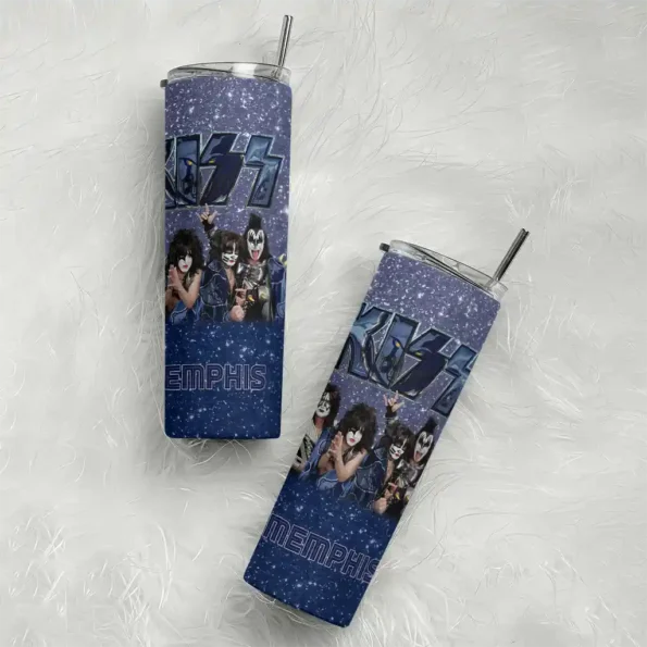 custom memphis grizzlies kiss band navy skinny tumbler top rated.webp