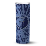 custom memphis grizzlies metallic grid blue skinny tumbler best selling 1.webp
